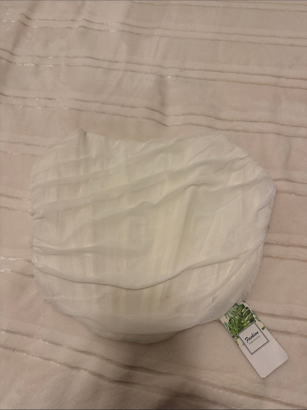 bebe White Layered Round Decorative Pillow Cover